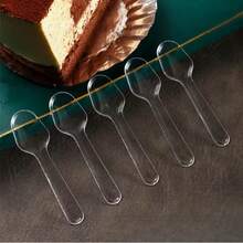 100/200个透明塑料勺，迷你一次性勺，适用于甜点、冰淇淋、果冻、布丁、酸奶品尝、开胃菜、家庭聚会、野餐、餐厅、厨房等场合。 - 彩色 - 查看 4