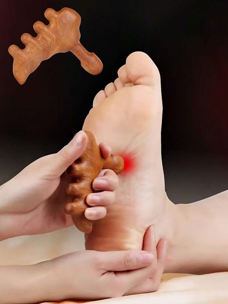 1 pieza Bastón de masaje de acupresión de madera meridiana - Herramienta portátil de estimulación de puntos de acupuntura para pies y Body, adecuada para relajación muscular, viajes y manejo de enfermedades crónicas - Multicolor - Ver 1