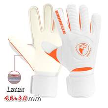 1 Pair Latex Football Goalkeeper Gloves Fingersave Kids Children Youth Thickened Football Comfortable Breathable Durable Anti-Slip Professional Finger Protection Save Guard Match Training Wrist Strap Goalkeeper Soccer Outdoor Sports Boy Girl Goalkeeper Goalie Gloves White - White - View 9