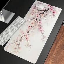 1 tấm lót chuột hình hoa anh đào, thảm trải bàn hoa hồng dễ thương, tấm lót chuột hình hoa anh đào cỡ lớn XXL, tấm lót bàn phím hoa xinh xắn, thảm trải bàn văn phòng dành cho nữ - Nhiều màu - Xem 2
