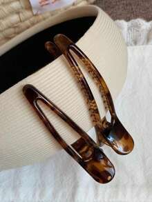 2/1件复古豹纹鸭嘴夹，大号洗脸化妆刘海夹，断发夹，带侧夹和鸭嘴夹的发夹，女士发饰，情人节发饰，发夹，情人节礼物，爪夹，发卡，发夹 - 彩色 - 查看 10