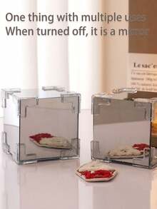 1pc DIY Cube Tulip Night Light, Creative Tulip Flower Design, Battery Powered, Mirror Surface, Beautiful Tulip Flower, Suitable For Home Bedroom Decor, Tabletop Decor, Valentine's Day Gift, Mother's Day Gift, Birthday Gift And Handmade DIY Gift - 立方體 - 查看 7