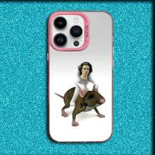 Funny C- Gray Singer Phone  16,15,14,13,12,11,,Pro,Pink Matte Silicone Cover.Holiday Phone Accessories. - Z2 - 查看 8