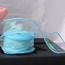 4厘米宽 10/50码彩虹欧根纱丝带，透明宽工艺丝带，适用于鲜花、花束、花环、婚礼、生日派对、情人节礼物、发饰、装饰品等。 - 多色 - 查看 23