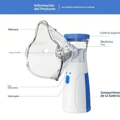 Nebulizador ultrasónico - Nebulizador, nebulizador recargable para adultos y niños, nebulizador portátil, dos modos, función de autolimpieza, adecuado para problemas respiratorios