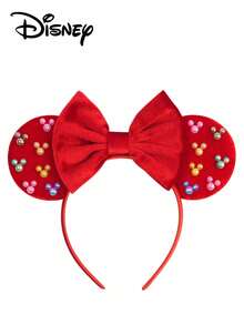 Disney 1件装系列发箍，配有柔软蝴蝶结、可爱米妮耳朵，卡通装饰发饰，适合日常佩戴、公主派对、生日派对、礼物或化妆派对，时尚女士发饰，情人节礼物，发带发箍头饰发箍 - 彩色 - 查看 8