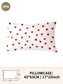 1pc/2pcs/4pcs Polyester Heart Pattern Pillowcase (Pillow Insert Not Included), Soft & Comfortable, Suitable For All Seasons - Multicolor - View 42