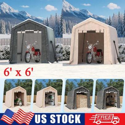 6''x7' Outdoor Carport Heavy Duty Motorcycle Shelter Garage Storage Shed Tent