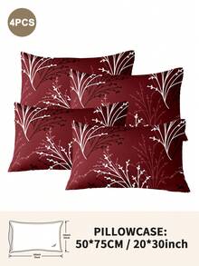 1pc/2pcs/4pcs Polyester Floral Pattern Pillowcase (Pillow Insert Not Included), Soft & Comfortable, Suitable For All Seasons - Multicolor - View 14