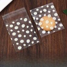 100个3.15*5.11英寸可爱清新小雏菊图案礼品包装自封袋，白色花朵印花小卡片包装透明装饰袋。适用于派对、节日或促销文具礼品包装。圣诞节、男士生日礼物、情人节礼盒、男士礼盒、男士礼物 - 黃色 - 查看 8