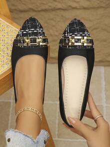 黑色布面細紋拼黑白長線格