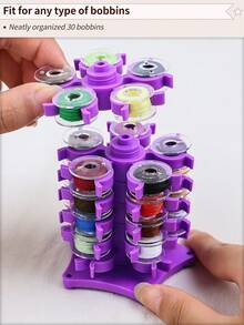 1个缝纫机绕线器收纳架或套装，宝塔造型设计，优雅实用，可收纳普通塑料或金属绕线器，多功能缝纫机绕线器，绕线器收纳工具，缝纫配件 - 彩色 - 查看 5
