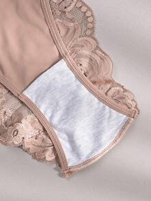 6pcs/Pack - Women's Lace Trim Soft Breathable Bikini Panties, Lace Splice Multicolor Strap Tie Design, Comfortable & Skin-Friendly, Sweet & Sexy Ladies Briefs - Multicolor - View 8