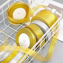 Gold Glitter Ribbon 0.3-5cm Silver Glitter Ribbon For Baking Cake Box Packaging Ribbon Bow DIY Craft - Multicolor - View 3