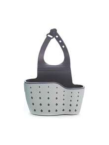 1pc Double-Layer Kitchen Storage Basket, Adjustable Sink Hanging Rack, Silicone Drain Basket For Taps, No-Drill Bathroom Shelf, Storage Box With Rapid Drainage System, Suitable For Storing Sponges, Soap, Cloths, Brushes And Other Kitchen Accessories/Kitchen /Bathroom /Kitchen/Storage