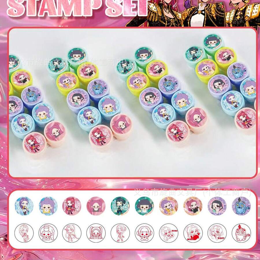 Paw Patrol 10pcs/Set Girl Group Seal Cartoon Creative Hand Account Seal Children's Reward Seal New Year's Gift, Valentine's Day Gift, Easter Gift - Multicolor - View 1