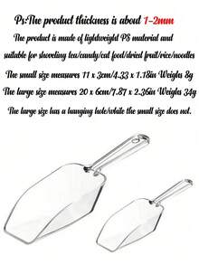 Plastic Shovel, Ice Shovel, Halloween Sugar Shovel, Grain Shovel, Sand Shovel, Tea Shovel, Mini Transparent Plastic Kitchen Spoon, Multi-Functional Small Ice Cream Scoop, Suitable For Wedding, Candy, Dessert, Buffet, Ice Cream, Protein Powder, Coffee, Tea, - White - View 7