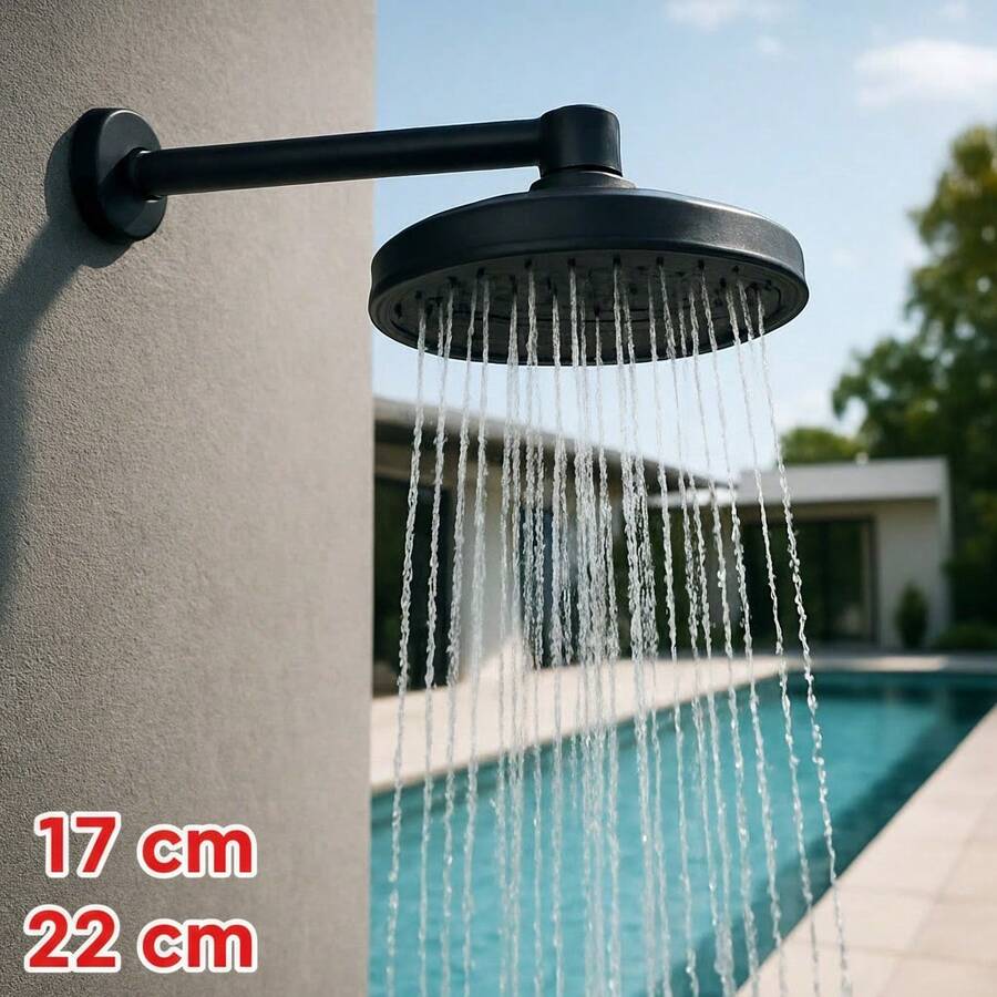 Chuveiro  para banheiro chuveirão ducha preta para piscina grande para área externa cascata quintal - Multicolorido - Visão 1