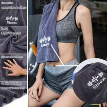 2条/1条多功能超柔软微纤维健身运动毛巾，健身房毛巾，俱乐部毛巾，运动垫，带角环的健身器材毛巾，柔软吸水速干浴巾，装饰刺绣洗脸巾，浴室淋浴毛巾，尺寸为30*110厘米和40*95厘米，适用于健身房、训练、跑步、瑜伽、户外擦汗。