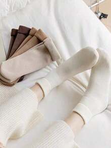 5 Pairs Women's Winter Thermal Socks - Ultra Soft Thermal Lined & Non-Slip |     Indoor Cozy House Socks For Snow Boots |     Cold-Proof Essentials (Assorted Colors) - 1PC多色 - 查看 8