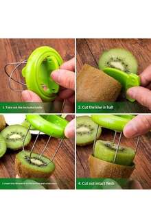 1/2 chiếc dụng cụ gọt vỏ kiwi tiện lợi, hiệu quả, kiểu dáng tối giản màu xám & đen, dao nhỏ gọn bằng nhựa + tay cầm tiện dụng, tiết kiệm sức lực & chống trượt/không làm hỏng trái cây/dễ dàng vệ sinh, thích hợp cho dã ngoại ngoài trời/tiệc trái cây/sử dụng hàng ngày. - Nhiều màu - Xem 10