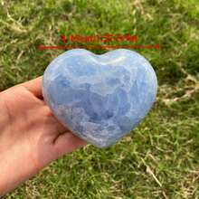 Natural Blue Heart-Shaped Stone Ornament, Suitable For Home Daily, Office, Study And Other Multi Scene Decoration, Also A Holiday Gift For Family And Friends On Christmas And Thanksgiving - 藍色 - 查看 10