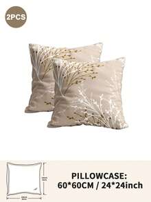 1pc/2pcs/4pcs Polyester Floral Pattern Pillowcase (Pillow Insert Not Included), Soft & Comfortable, Suitable For All Seasons - Multicolor - View 17
