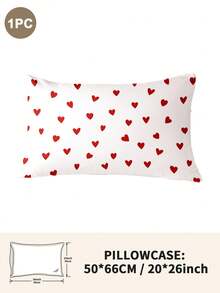 1pc/2pcs/4pcs Polyester Heart Pattern Pillowcase (Pillow Insert Not Included), Soft & Comfortable, Suitable For All Seasons - Multicolor - View 36