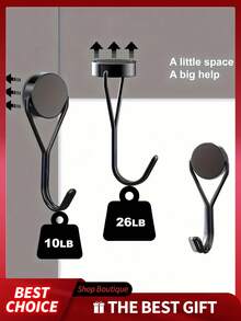 Strong Magnetic Hooks For Kitchen & Refrigerator, No Drilling Required, No Trace Left, Suitable For Magnetic Rotating Hooks On Entrance And Security Doors - Multicolor - View 1
