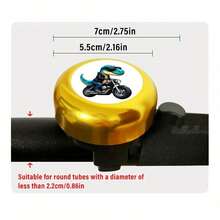 1pc Stylish Dinosaur Pattern Bicycle Bell, Suitable For Bicycle, Skateboard And Balance Bike, Outdoor Recreation, Modern Design, Durable Material, Vibrant Color, Skateboard Bell, Lightweight Bell, High-Quality Bell, Skateboard Accessory