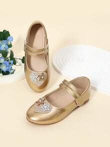 Zapatos de niña con suela blanda y antideslizante tipo Mary Jane, zapatos de princesa dorados. Zapatos con brillantes para niñas pequeñas para concursos de belleza - Dorado - Ver 14