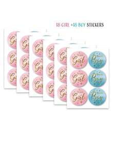Team Boys Or Team Girls,Stickers For Baby Showers, Boys And Girls, Labels For Expectant Mothers, Birthday Party Decorations, Preferences For Decoration, Gender, Pregnant Women, Revealing Stickers, Decorative Bags, Packaging Labels, Stickers - Shape - View 6