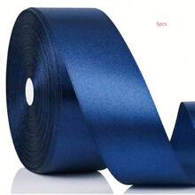 1 Rolo de Fita de Cetim com 4cm de Largura, Adequada para Fazer Laços, Decoração de Bolos, Embalagem - Azul Royal - Visão 10