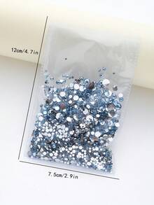 Hạt đá giả kim cương bằng nhựa, hỗn hợp kích thước 2mm-6mm, nhiều màu sắc, không cần keo nóng chảy, đế phẳng, dùng để trang trí móng tay, cốc, chai, ly, điện thoại, phụ kiện DIY mỹ phẩm, v.v. - màu đen - Xem 4