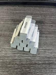 10pcs Matte Rubber Erasers, Suitable For Pencil, Ballpoint Pen And Fountain Pen, Multifunctional, Suitable For School Exams, Random Colors And Styles, Back To School Essential - Multicolor - View 12