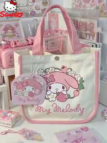 Sanrio Authentic Kitty 1 Piece New Handbag, Bento Bag, Tote Bag, Canvas Bag, Cute Dog Pudding, Dog Merlot, Dog Blue, Melody, Pink - Multicolor - View 11