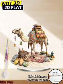 1 pieza Adorno clásico de camello exótico de acrílico - Decoración de escritorio para el hogar, la oficina y la tienda - Tema de cultura popular del desierto - Adorno versátil, adecuado para regalos festivos