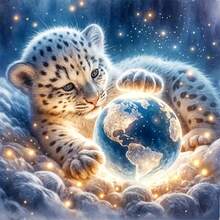 Kit de pintura de diamantes 5D - Tema de tigre animal Pintura de diamantes de perforación completa Mosaico DIY, adecuado para decoración de pared del hogar y regalos