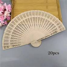 10/20/100pcs Romantic Wedding Exclusive: Customized Hollow Fragrant Wood Folding Fans, Add Charm To Your Love, Portable And Space-Saving, Vintage Chinese Style Fans For Ladies, Moon & Star Design For Wedding ,Poetcore ,Forever Love - Openwork Fan - View 11