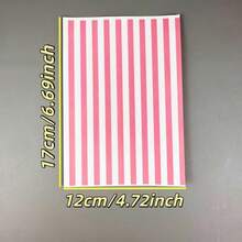 10PCS/20PCS/50PCS Pink And White Striped Gift Wrapping Paper Bags, Thickened Gift Packaging Bags, DIY Decorative Gift Paper Bags, No Stickers - Multicolor - View 6