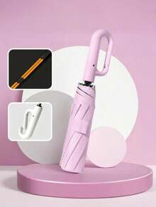 1pc Automatic Folding Umbrella, 192cm Ribs Dual-Use UV Protection Sunshade, 16K Extra-Wide Canopy, Hanging Hook For Backpack, Unisex, Sunproof & Rainproof, Suitable For School, Office, Home, Travel, Spring Summer Picks, Brides Maid Gifts, Room, Bedroom Decor, Bedroom Decor, Beach, Travel, For Men, For Women, Vacation,Women's Day,Travel Essentials,Wedding Favours,Y2k,Bedroom,Car Accessories Women,Kitchen Decor,Cute Stuff - Multicolor - View 9