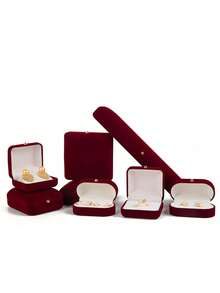 1pc Ring Box, Bracelet Jewelry Box, Necklace Display And Storage Box. - Red - View 4