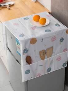 Multi-Functional Refrigerator Dust Cover With Storage Bag For Single Double Door Models Dustproof Washing Machine Microwave Protection Organizer Waterproof Kitchen Appliance Cover For Home - Multicolor - View 19