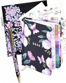 mano® Agenda pocket 2026 SOFÍA Semana vista - Medidas (B7+) 10 x 13 - 184 Páginas - Incluye separadores mensuales y hojas para anotaciones opción de FUNDA, Stickers y pestañas separadoras mensuales (Agenda sola, sin stickers) - Con Funda - Ver 13