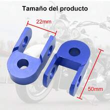 Aumentos de Amortiguador de Colores para Motocicleta - Elevadores Traseros en Aleación de Aluminio Anodizado, Duraderos y Universales - azul - Ver 6