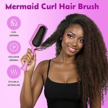 Curly Hair Brush Volume Curly Defining Brush Effortlessly Detangling Shaping And Styling Curls, Curl Brushes Suitable All Wet Or Dry Hair Types, Gifts Idea Women And Men Red - Màu Hoa hồng đỏ - Xem 2