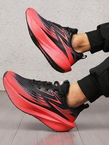 Jifffly 2026春季女士专业公路跑鞋，秋季男士防滑软底跳绳护膝马拉松减震跑鞋 - 黑紅色 - 查看 6