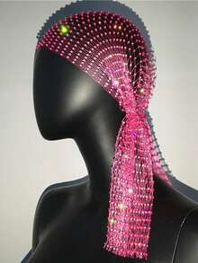 女士金色水钻渔网头巾，个性化发饰，适合日常佩戴、跳舞、婚礼、派对、活动、情人节等场合，也可作睡帽使用。 - 彩色 - 查看 23