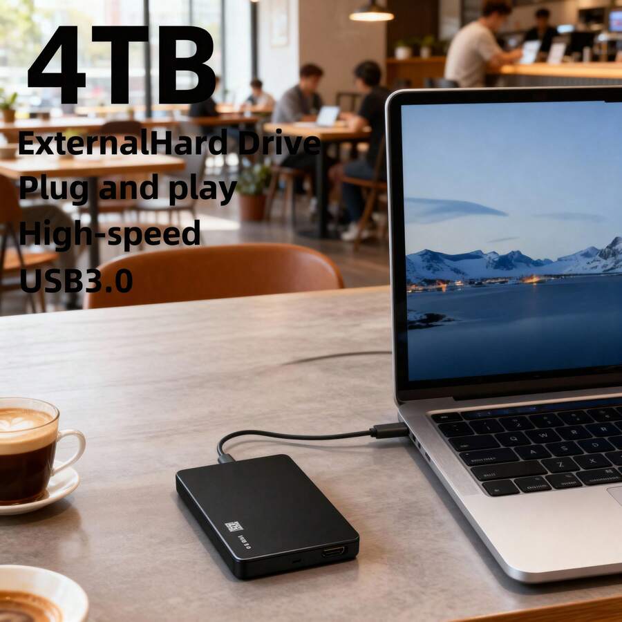 Portable External Hard Drive, 4TB Large Capacity Ultra-High Speed Data Transfer Portable Hard Drive, Suitable For USB 3.0 Compact Hard Drive, Portable And Shockproof, HDD External Hard Drive, Ultra-Low Power Consumption, Light And Easy To Carry.Suitable For Smartphones, OTGs, Universal Computers, Etc.The Perfect Gift Companion., Portable Storage Drive, Smartphone Storage, Data Backup, Lightweight Design, Sleek Storage, Shockproof Drive, Durable Construction, Highspeed Hdd, USB 3.0 - 4TB - 查看 1