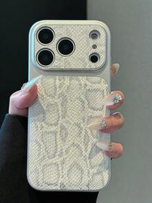 1pc Leopard Print & Golden Element PU Leather Protective Phone Case, Compatible With IPhone 17Pro/17/Air/17Promax/11/12/13/14/12 Pro Max/16 Pro/15 Series With Lens Protection, Holiday Gift - Multicolor - View 1